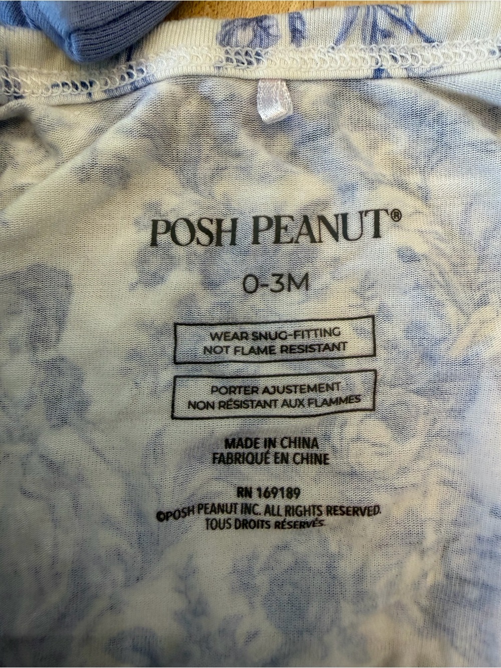 Posh Peanut Blue Floral Zip One-Piece Footies - 2 Pack - Picture 6 of 9